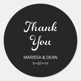 スクリプモダントしゃれているミニマリスト結婚ブラック ラウンドシール