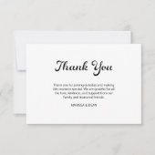 スクリプモダントしゃれているミニマリスト結婚ホワイト サンキューカード (正面)