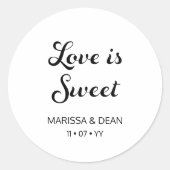 スクリプモダントしゃれているミニマリスト結婚ホワイト ラウンドシール (正面)