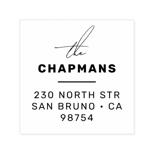 スクリプモダントとタイポグラフィのアドレパーソナライズされたス セルフインキングスタンプ (デザイン)