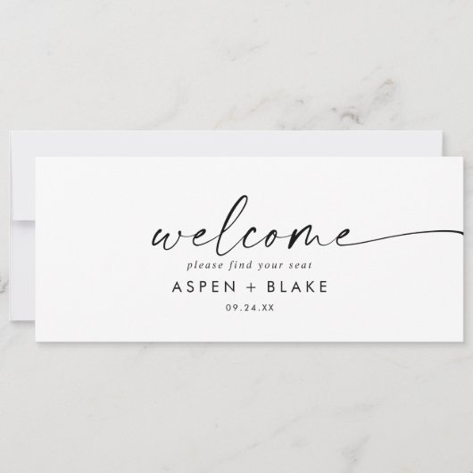 スクリプモダントのぶら下がった座席表のウェルカムヘッダー (正面)