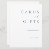 スクリプモダントのウェディングカード+ギフトサイン |青 (正面/裏面)