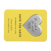 スクリプモダントのウェディング日付の保存招待状 マグネット (横)