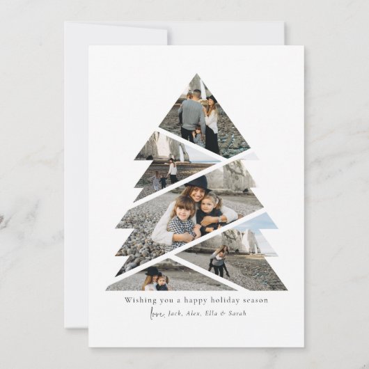 スクリプモダントのクリスマスツリー – 6フォトコラージュ シーズンカード (裏面)