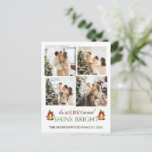 スクリプモダントのクリスマスファミリーフォトコラージュ シーズンポストカード (スタンド正面)