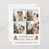 スクリプモダントのクリスマスファミリーフォトコラージュ シーズンポストカード (正面/裏面)