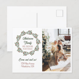 スクリプモダントのクリスマスリース写真の移動 案内ポストカード