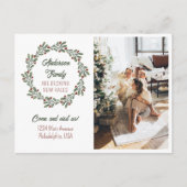 スクリプモダントのクリスマスリース写真の移動 案内ポストカード (正面)