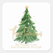 スクリプモダントのクリスマス差出人住所ラベル スクエアシール (正面)