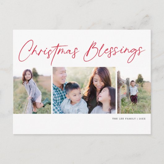 スクリプモダントのクリスマス恵み3枚の写真 シーズンポストカード (正面)