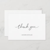スクリプモダントのスワッシュ白黒サンキューカード サンキューカード (正面/裏面)