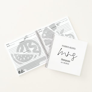 スクリプモダントのミセス名の日付の花嫁がレシピでない ノートブック