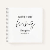 スクリプモダントのミセス名の日付の花嫁がレシピでない ノートブック (正面)
