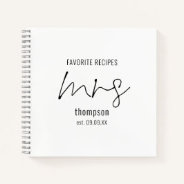 スクリプモダントのミセス名の日付の花嫁がレシピでない ノートブック