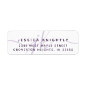 スクリプモダントのミニマリスト紫モノグラムイニシャル ラベル (正面)