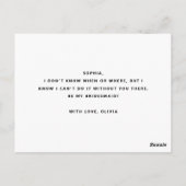 スクリプモダントのミニマリストBridesmaid提案写真 ポストカード (裏面)