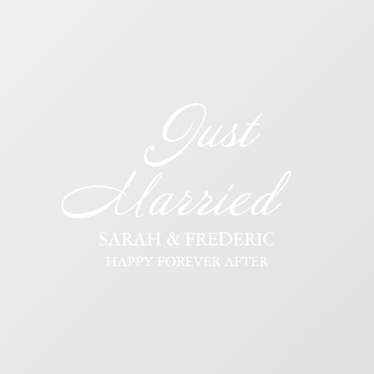 スクリプモダントのミニマルたった今結婚しました結婚の ウィンドウサイン (シート)