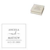 スクリプモダントのミニマルなカスタム結婚式の日付 ラバースタンプ (押印)