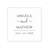 スクリプモダントのミニマルなカスタム結婚式の日付 ラバースタンプ (インプリント)