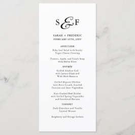 スクリプモダントのミニマルなモノグラム結婚ホワイト メニュー