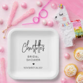 スクリプモダントのミニマルシンプルブライダルシャワー ペーパープレート (パーティー)