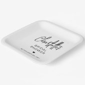 スクリプモダントのミニマルシンプルブライダルシャワー ペーパープレート (傾斜あり)