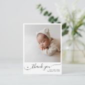 スクリプモダントのミニマル写真新生児ありがとう ポストカード (スタンド正面)