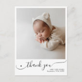スクリプモダントのミニマル写真新生児ありがとう ポストカード (正面)