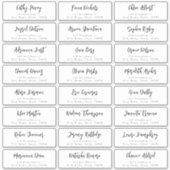 スクリプモダントのミニマル結婚リストのゲストアドレス シール (正面)