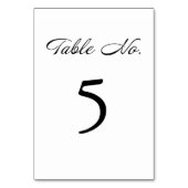 スクリプモダントのミニマル結婚リスト テーブルナンバー (裏面)