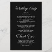 スクリプモダントのミニマル黒結婚式 プログラム (裏面)