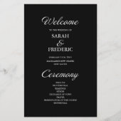 スクリプモダントのミニマル黒結婚式 プログラム (正面)