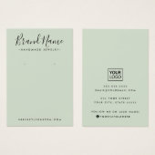 スクリプモダントのロゴsage green earring display card (正面&裏面)
