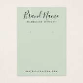 スクリプモダントのロゴsage green earring display card (正面)
