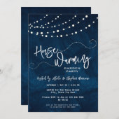 スクリプモダントの光源文字列引っ越し祝いパーティーパーティー 招待状 (正面/裏面)