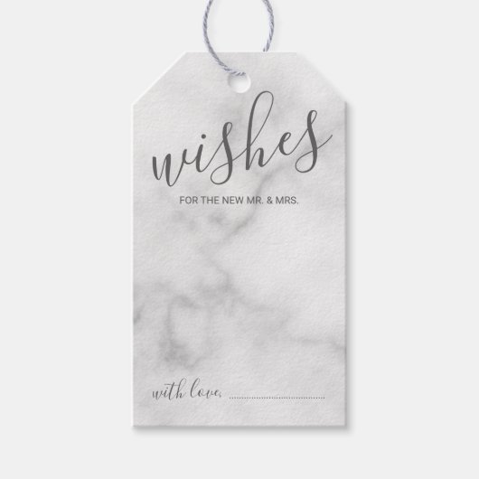 スクリプモダントの結婚アドバイスとウィッシュ大理石 ギフトタグ (正面)