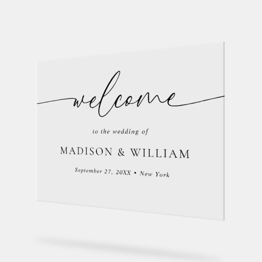 スクリプモダントの結婚ウェルカムサイン アクリルサイン (傾斜)
