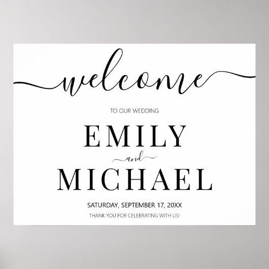 スクリプモダントの結婚ウェルカムサイン ポスター (正面)