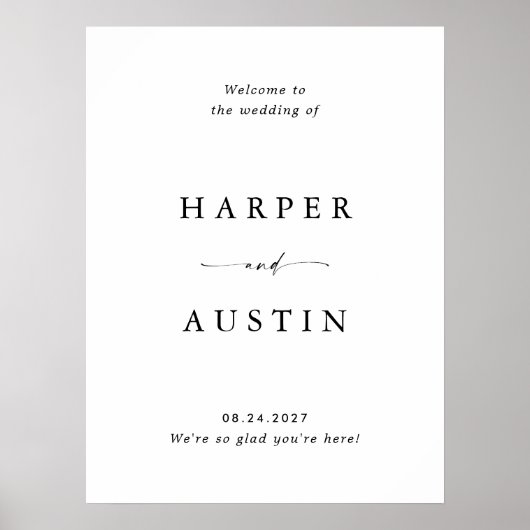 スクリプモダントの結婚ウェルカムサイン ポスター (正面)