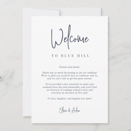 スクリプモダントの結婚ウェルカムレターと旅程 (正面)