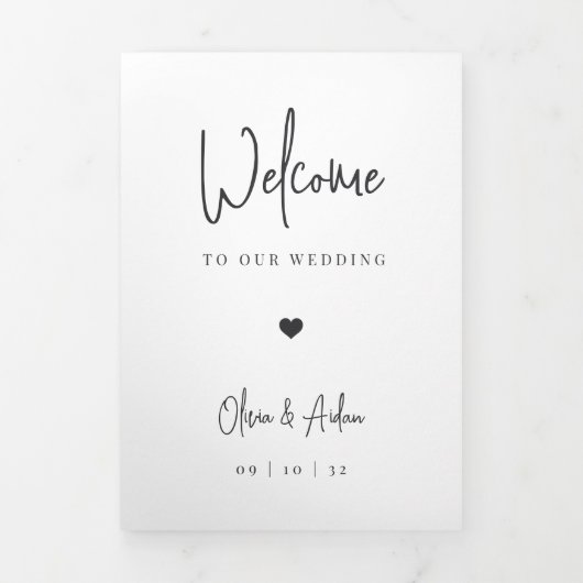 スクリプモダントの結婚ウェルカムレターと旅程 三つ折りプログラム (カバー)