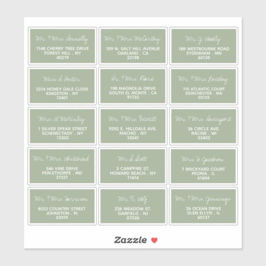 スクリプモダントの結婚ゲストアドレス シール (シート)