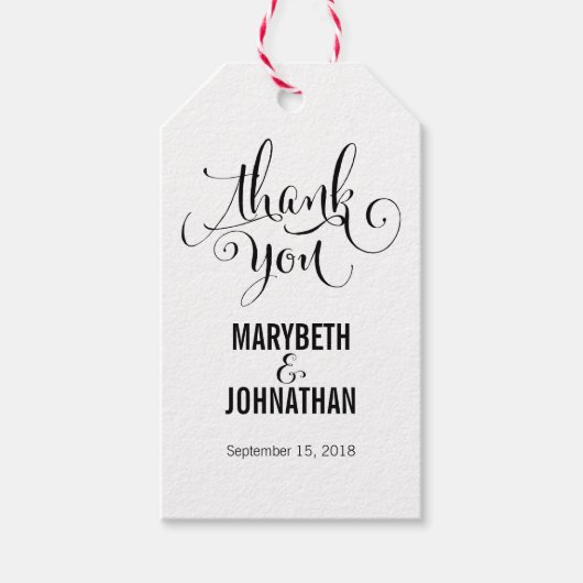 スクリプモダントの結婚感謝ラベル ギフトタグ (正面)