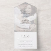 スクリプモダントの色あせた写結婚真 オールインワン招待状 (内側)