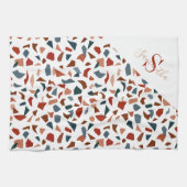 スクリプモダントの茶色のパターン キッチンタオル (横)