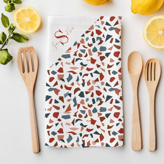 スクリプモダントの茶色のパターン キッチンタオル