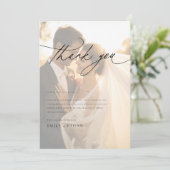 スクリプモダントの重ね合わせ結婚写真 サンキューカード (スタンド正面)