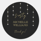 スクリプモダントの黒と金ゴールドパーティー ラウンドシール (正面)