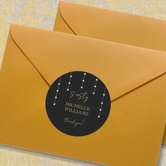 スクリプモダントの黒と金ゴールドパーティー ラウンドシール