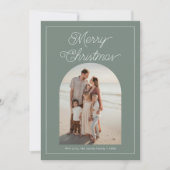 スクリプモダントはっきりしたアーチ写真オリーブ緑 シーズンカード (正面)